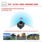 Waterproof full hd 1080p sport camera 210 degree wide lens 5